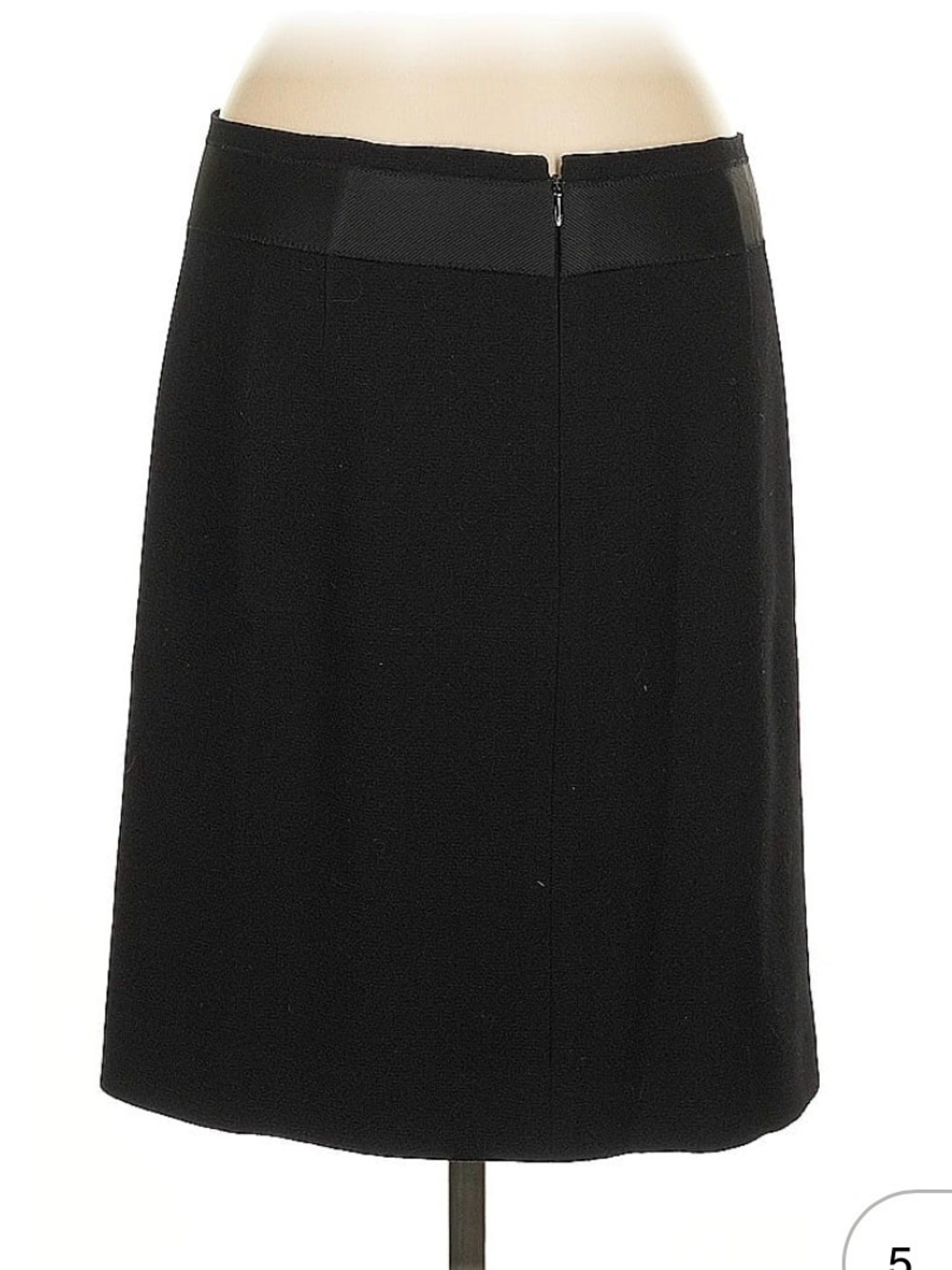 Ann Taylor Black Pencil Skirt with shiny Waistband - Picture 2 of 4